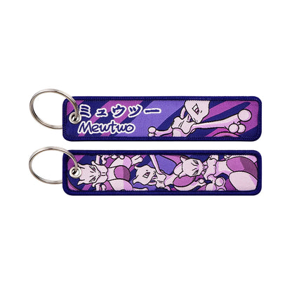 Japanese Anime Embroidered Fob Jet Tag Keychain