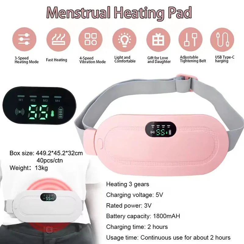 Smart Menstrual Heating Pad & Cordless Abdominal Massager Belt