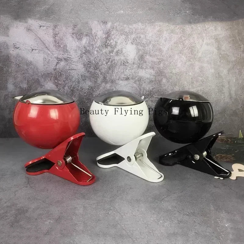 Clip-On Metal Ashtray with Flip Lid