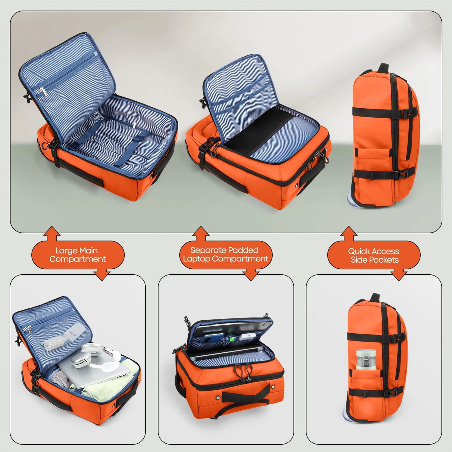 17" Carry On Lightweight Resistant Suitcase with Wheels