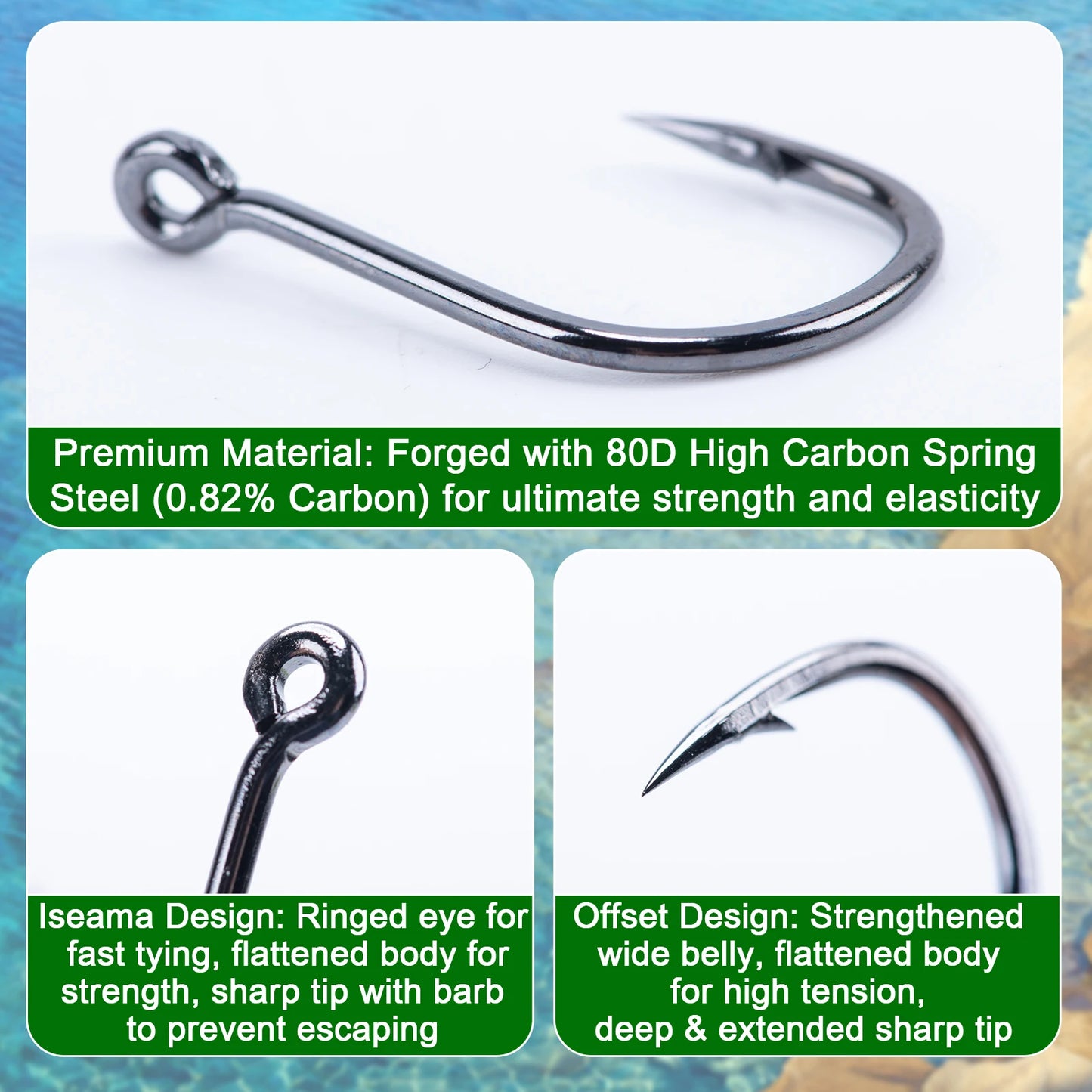 Goture 100-200pcs Circle Hooks