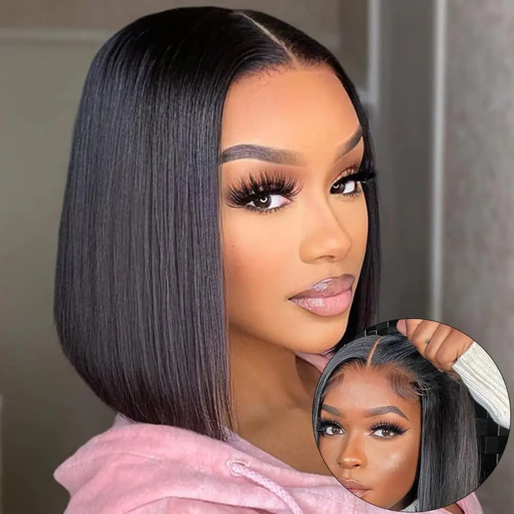 Wear And Go Glueless Human Hair Bob Straight Wig