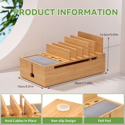 Bamboo Charging Station for Multiple Devices