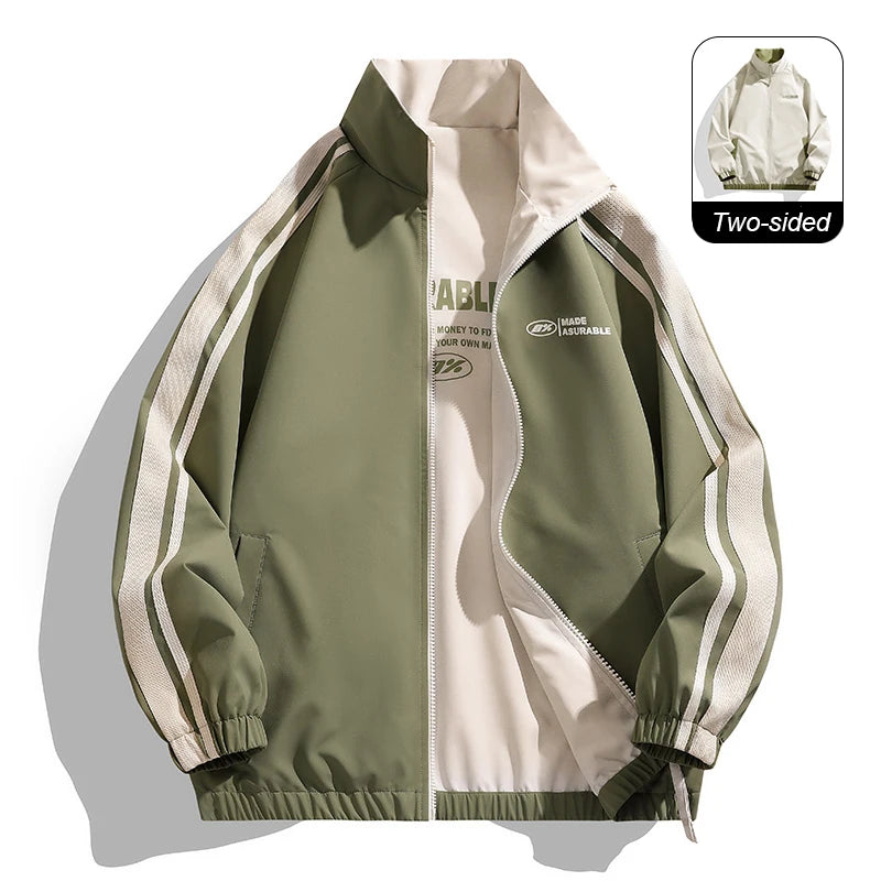 Unisex Reversible Outdoor Windproof Jacket – Splashproof Double-Sided Coat