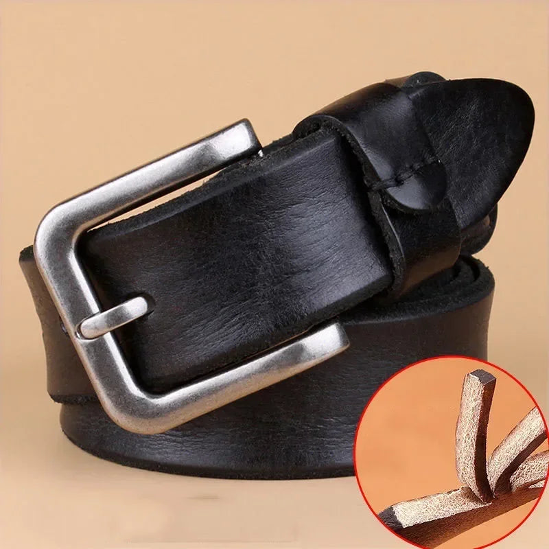 Genuine Leather Pin Buckle Belt