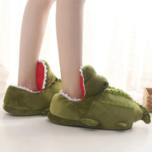 Chunky Fuzzy Crocodile Cotton Slippers
