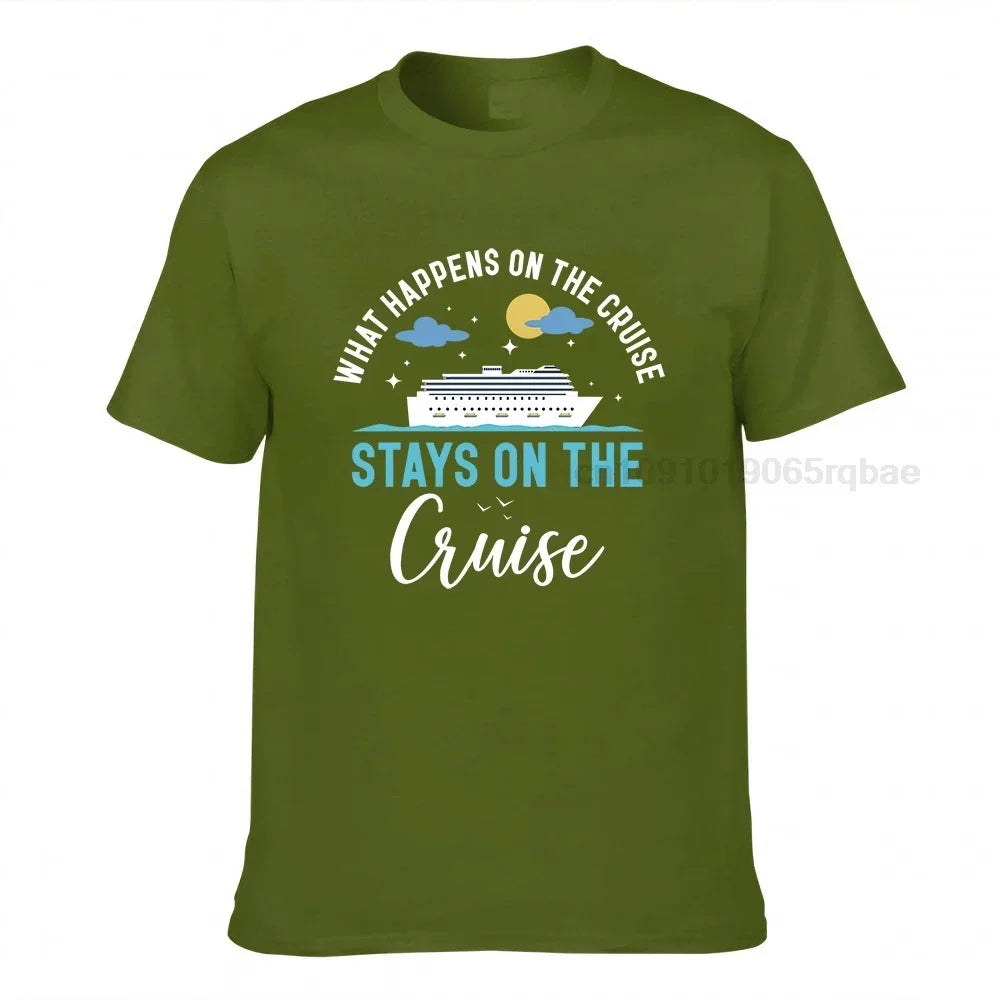 Men’s 100% Cotton Cruise Ship Graphic T-Shirt – Casual Nautical Short Sleeve Tee