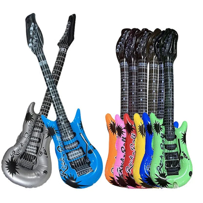 Inflatable Rock Guitar Balloons - PVC Blow-Up Props for Birthday, Karaoke & Concert Parties