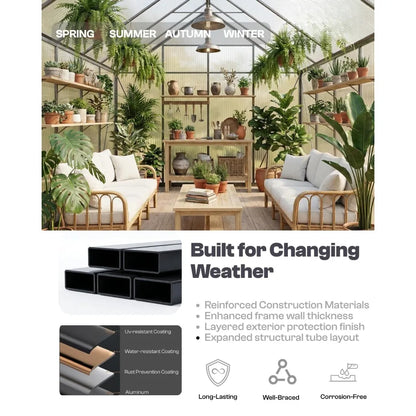 Heavy Duty Walk-in Polycarbonate Greenhouse