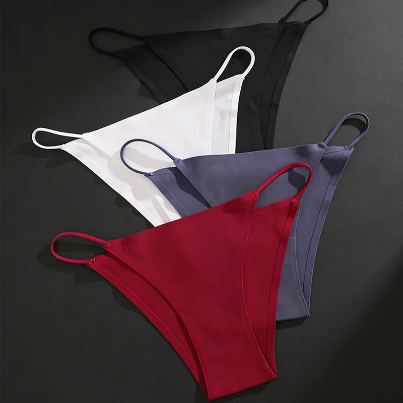 FINETOO 3Pcs Seamless Thin Strap Briefs