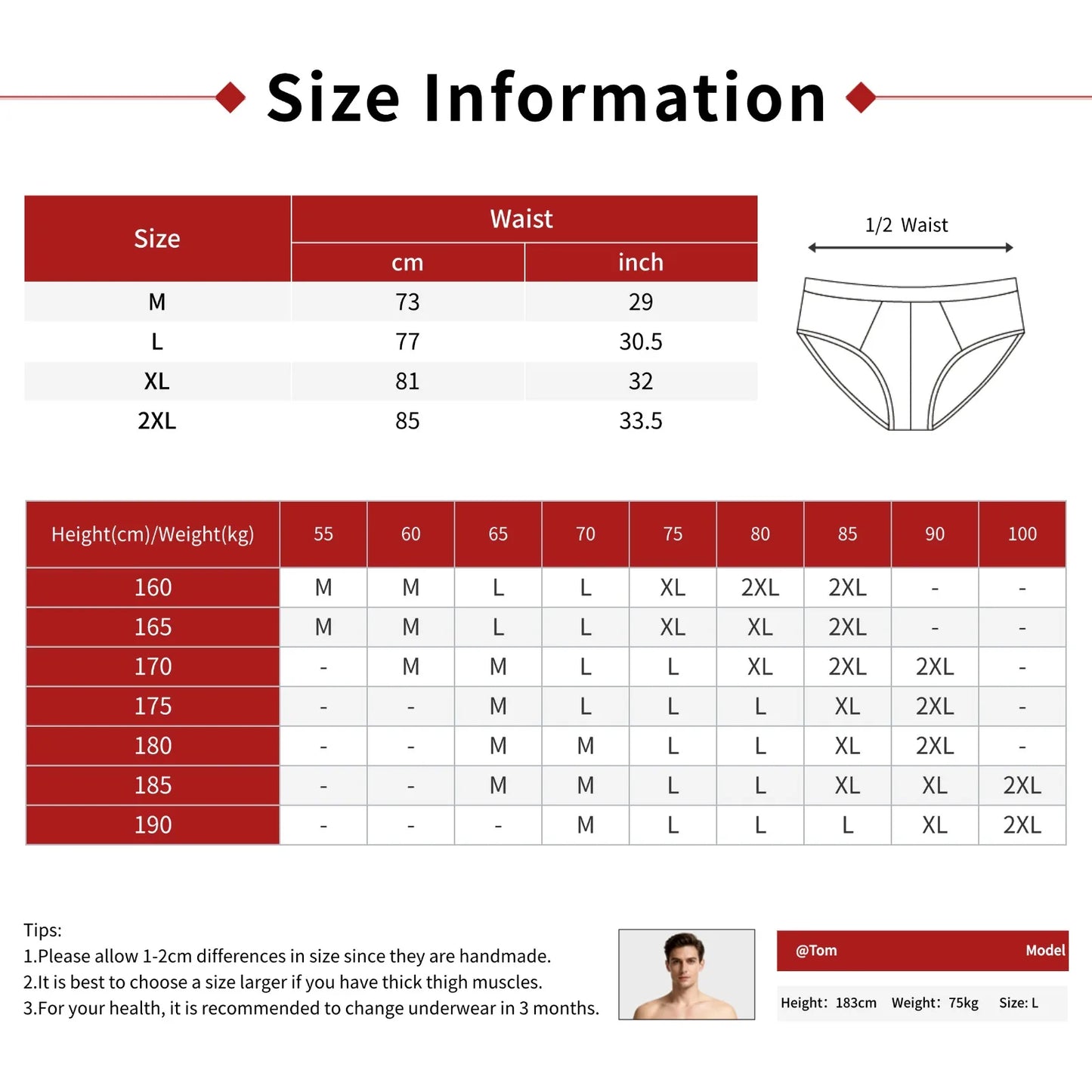 3pcs Low-Waist Briefs