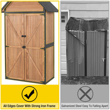 Outdoor Storage Shed Cabinet with Metal Frame for Stability