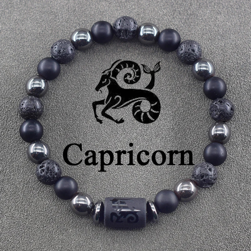 12 Zodiac Sign Constellation Beaded Charm Bracelet