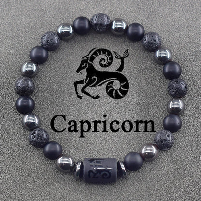 12 Zodiac Sign Constellation Beaded Charm Bracelet