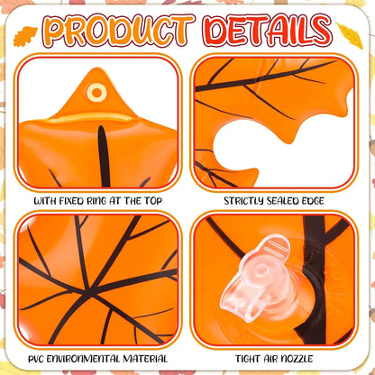 12 Pcs Fall Inflatable Leaf Outdoor Decorations, Large Inflatable Maple Leaf Ball Balloons