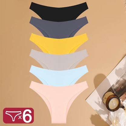 FINETOO 6Pcs Seamless Low Waist Panties