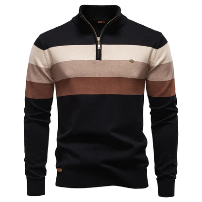 Cotton Mock Neck Stand Collar Sweaters