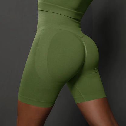 Seamless High Waist Sports Shorts