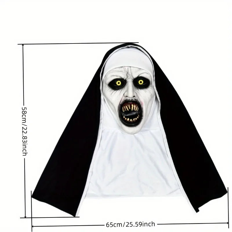 Frightening Nun Cosplay Horror Latex Mask