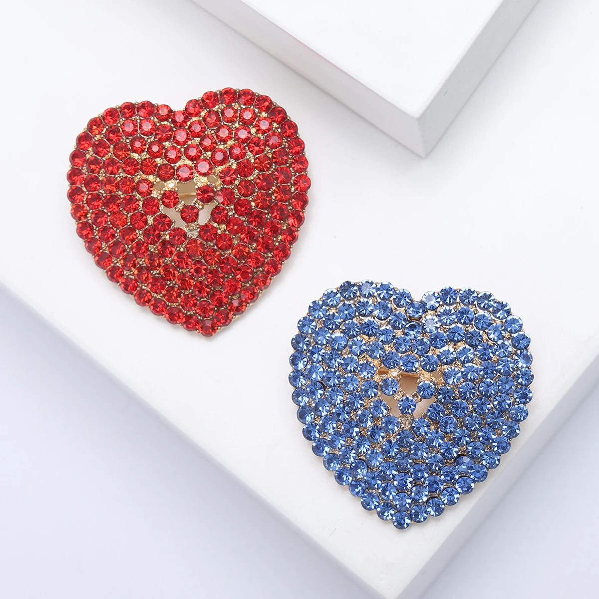 Valentine's Day Romantic Rhinestone Heart Brooches