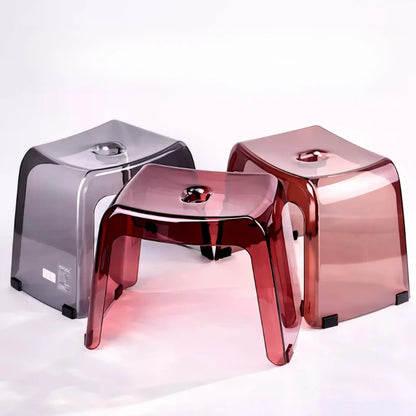 Transparent Acrylic Shower Stool with Non-Slip Bath Seat