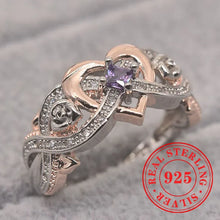 Huitan Heart-shaped Cluster Ring 925 Sterling Silver Sparkling Cubic Zirconia