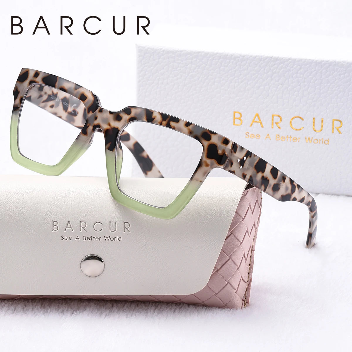 Square Thick-Frame PC Reading Glasses with Case