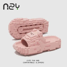 Building Block Pixel Bear Slippers