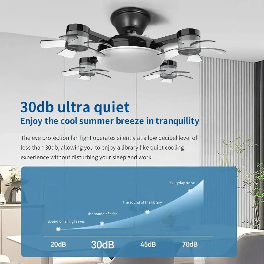 Modern Drone Design 2-in-1 Ceiling Fan Light with Remote