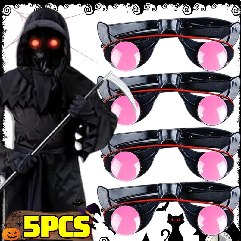 Glow-in-the-Dark Red LED Horror Glasses