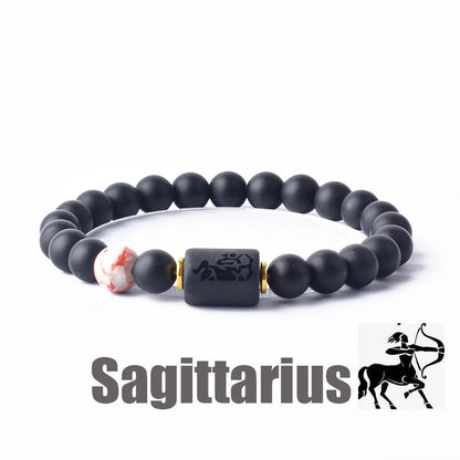 12 Zodiac Sign Constellation Beaded Charm Bracelet