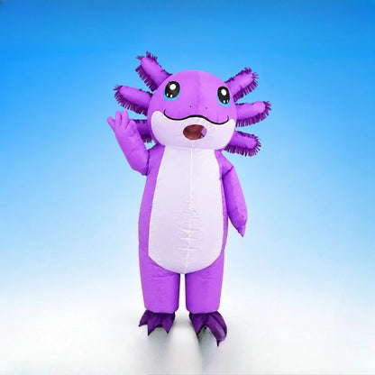 Inflatable Purple Axolotl Adult Costume - Halloween Cosplay & Party Outfit