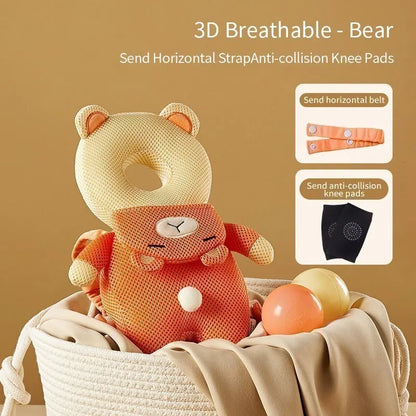 AIBEDILA Baby Head Protector Cartoon Backpack