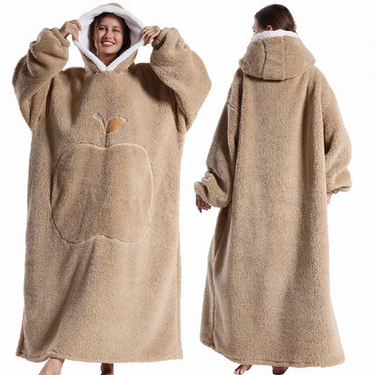 Extra Long Wearable Blanket Robe with Full Sleeves