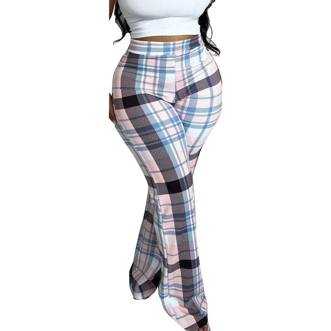 Plaid Printed Straight Leg Pants