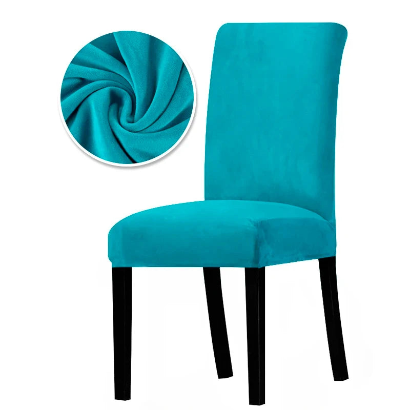 Luxurious Soft Velvet Stretch Chair Covers – Universal Slipcover Protector for Dining Room, Hotel & Office
