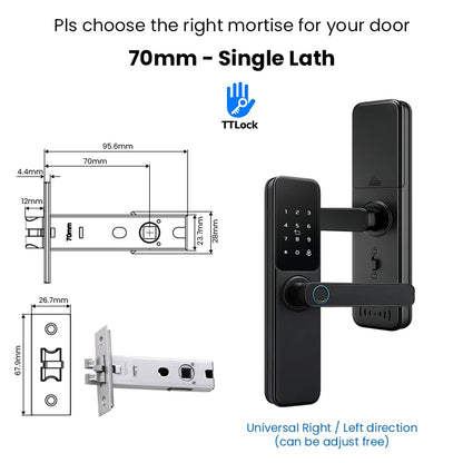 Bluetooth TTLock App Fingerprint Touch Screen Smart Lock