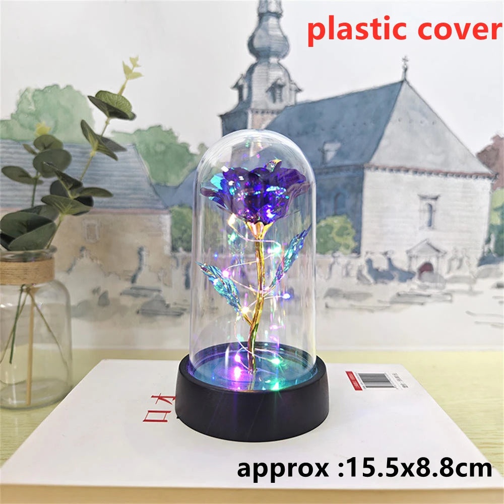 LED Galaxy Three Rose Artificial Flowers Gift without Battery
