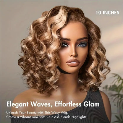 Human Hair Deep Wave Curly Honey Blonde Wig