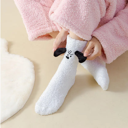 Animal Face Warm Carpet Socks