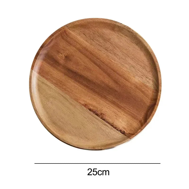 Wooden Round Serving Platter Tray