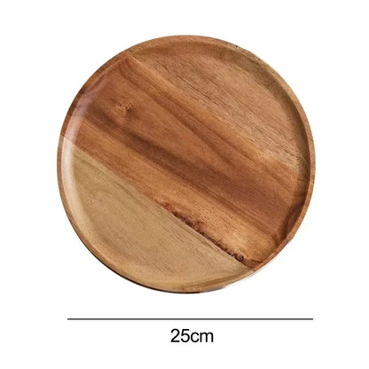 Wooden Round Serving Platter Tray