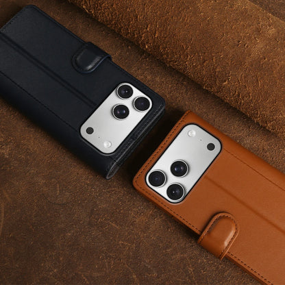 Genuine Leather Flip Wallet Phone Case for iPhone