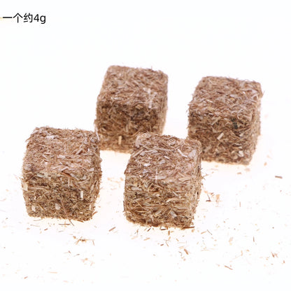 4-Piece Mini Natural Straw Hay Bale Blocks