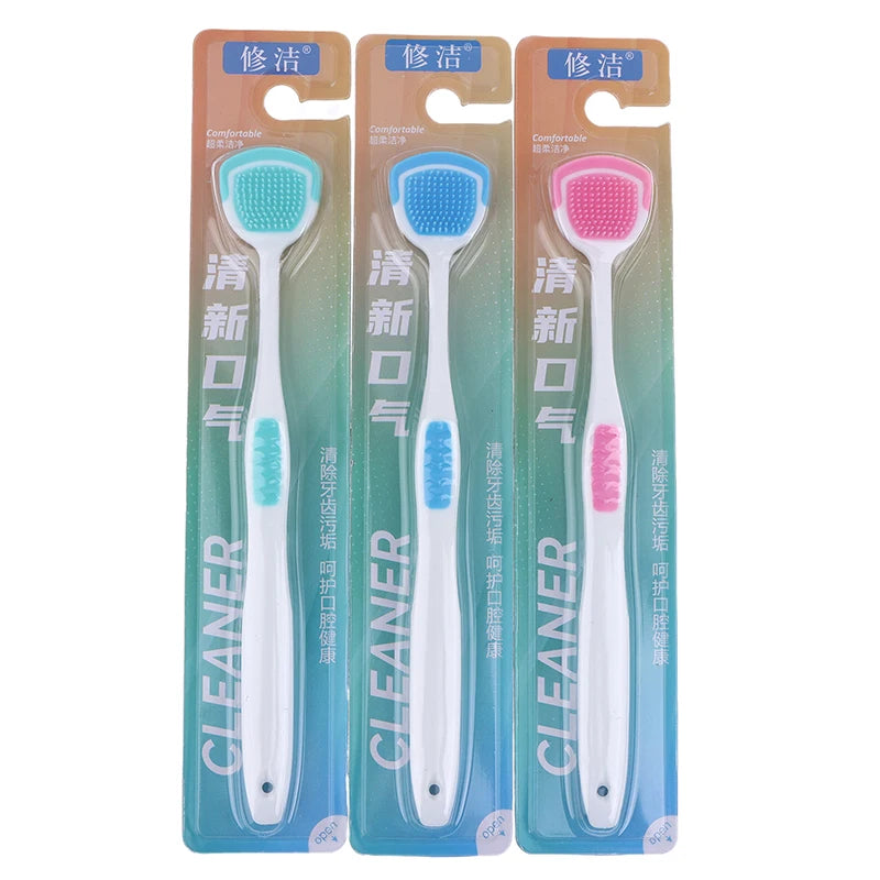 Soft Silicone Tongue Scraper Oral Cleaner