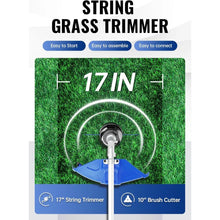 26cc Gas Powered 3 in 1 String Trimmer/Edger 17'' with 10'' Brush Cutter & Shoulder Strap
