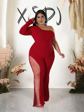 One Piece One Shoulder Single Sleeve Long Wide Foot Jumpsuit