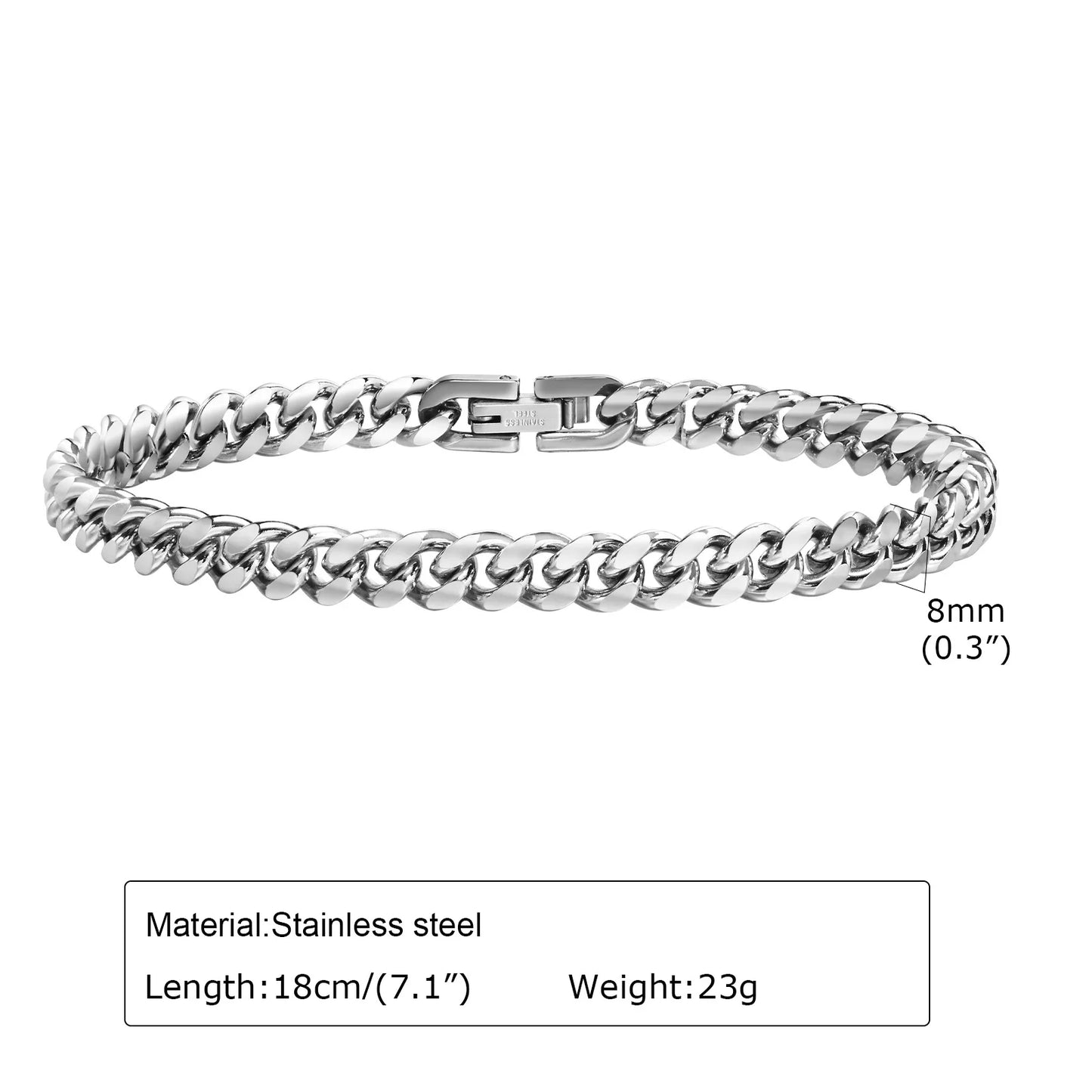Vnox Stainless Steel Cuban Chain Bracelets