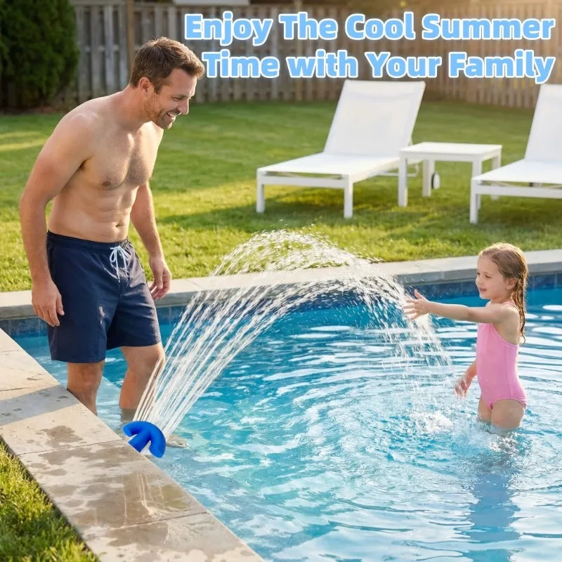 Universal Pool Fountain & Aeration Cooling System – Dual Spray Water Waterfall Sprinkler for Above Ground & Inground Pools