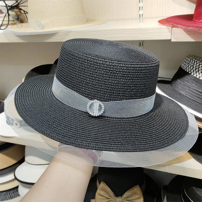 Woolen Rhinestone Solid Color Basin Hat